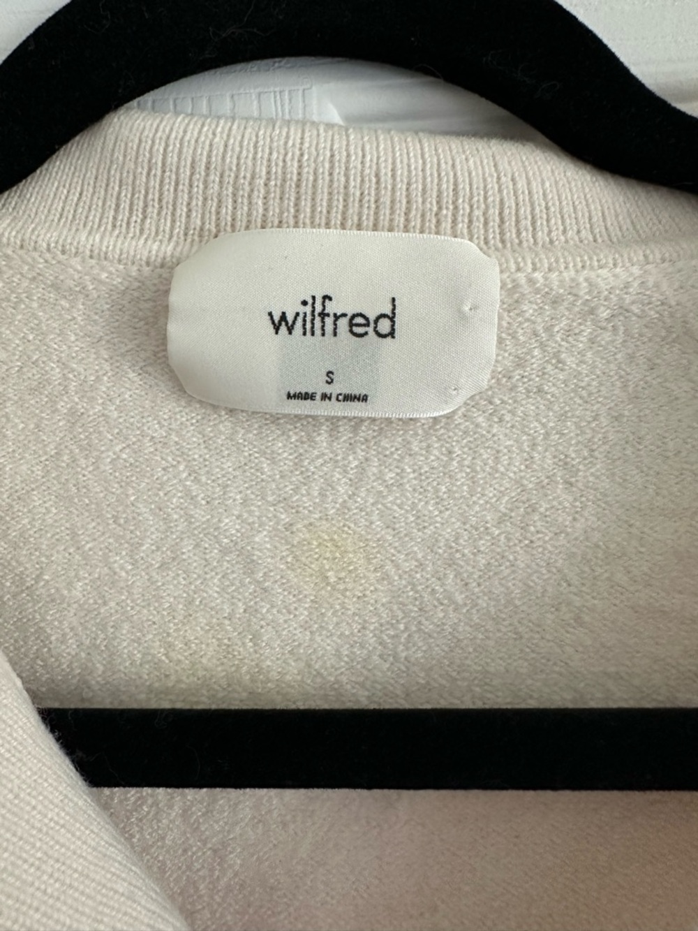 Size S Wilfred Women’s Merino Wool Collared Polo Sweater Cream Cozy - Picture 5 of 6